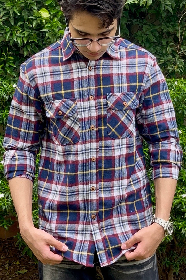 Men's Classic Multi-Color Plaid Flannel Shirt