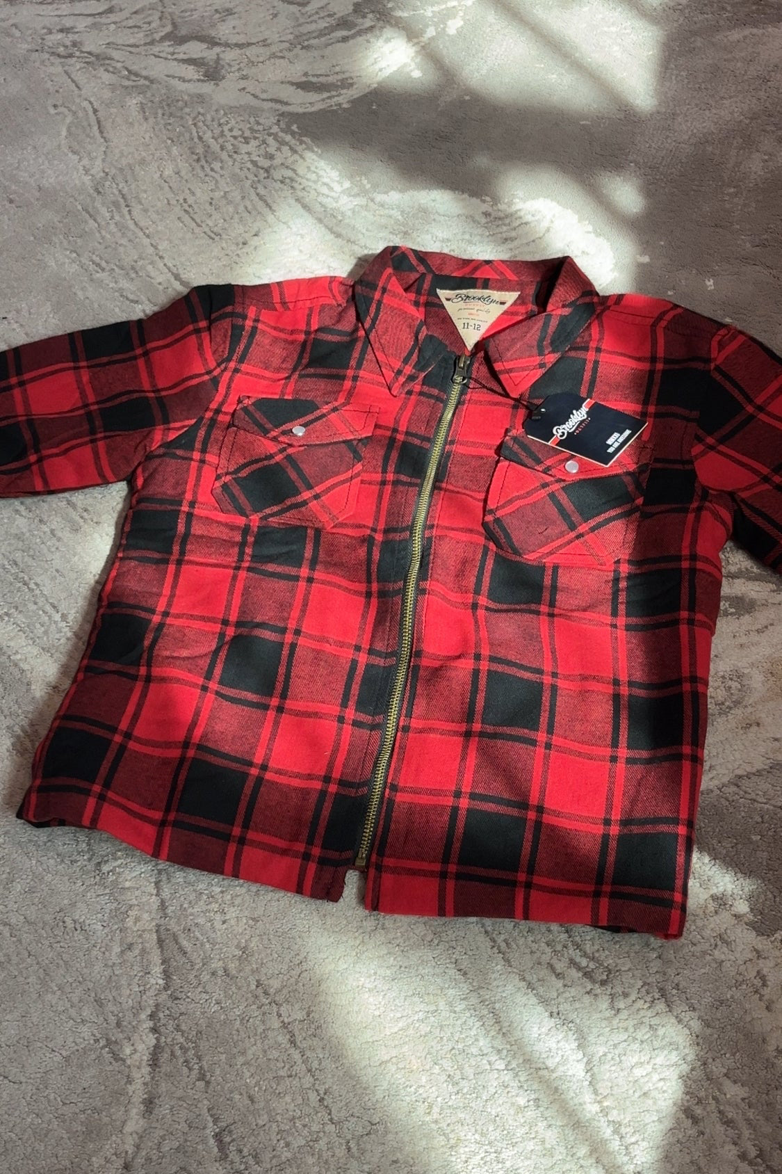Red & Black Plaid Sherpa-Lined Jacket