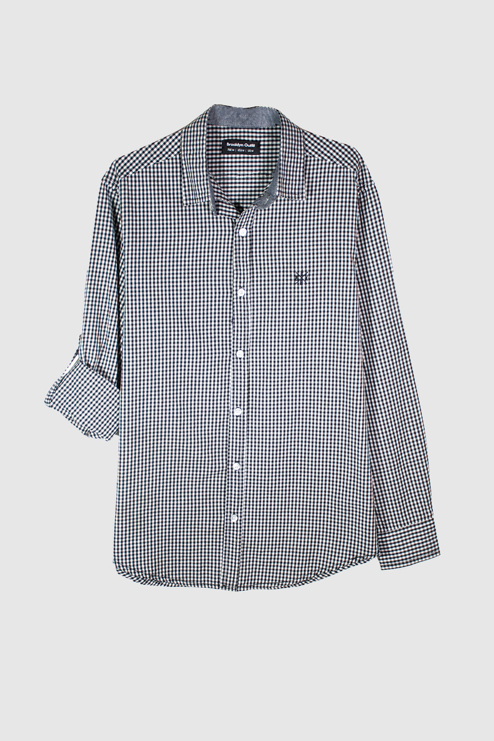 MEN CHECK SHIRT WITH EMBROIDERY ON CHEST