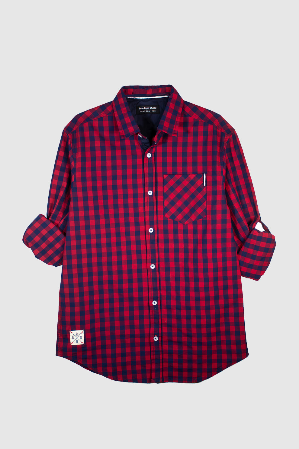 MEN CHECK SHIRT WITH POCKET ON CHEST