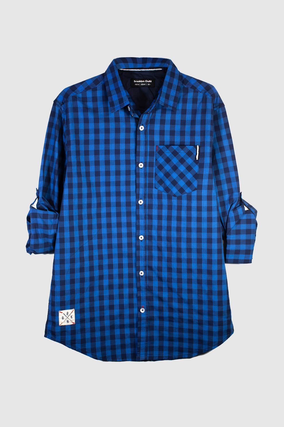 MEN CHECK SHIRT WITH POCKET ON CHEST