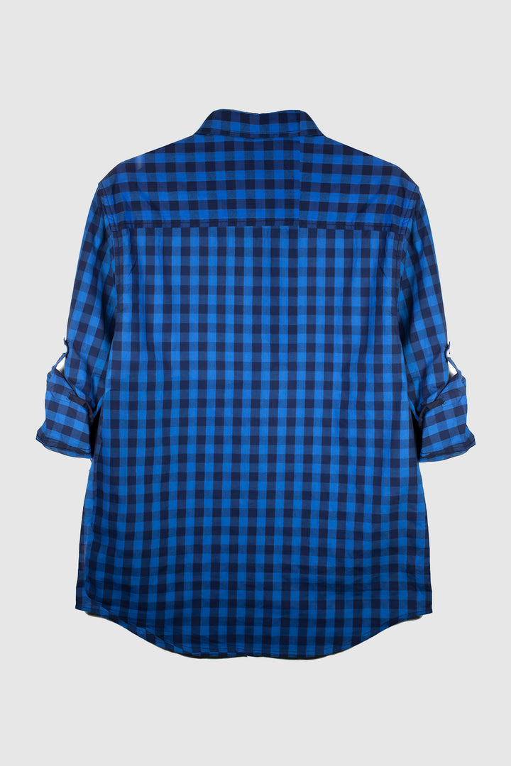 MEN CHECK SHIRT WITH POCKET ON CHEST