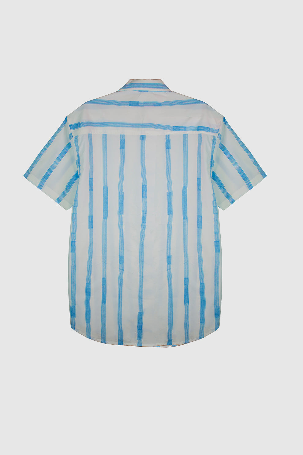 MEN WHITE/BLUE STRIPER SHIRT