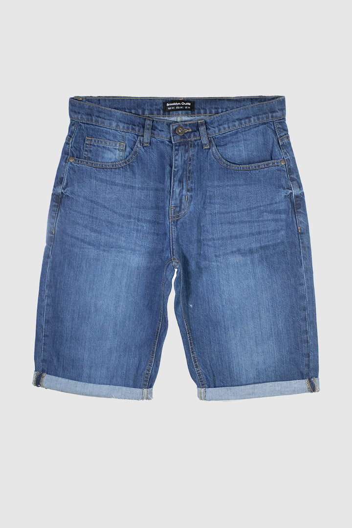 MEN MID BLUE BERMUDA
