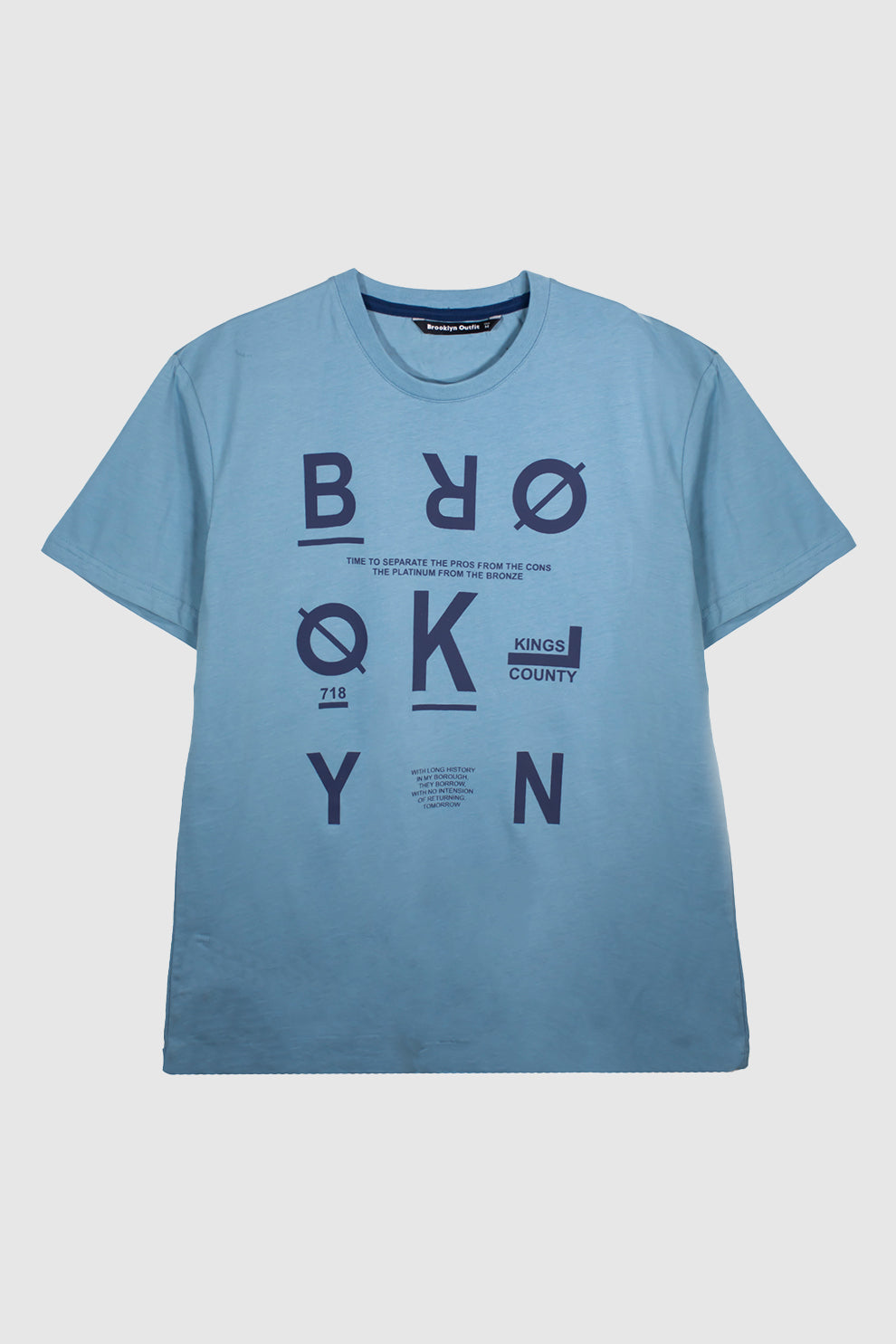 Men Relaxed Fit Moose Blue T-Shirt With Slogan Graphic