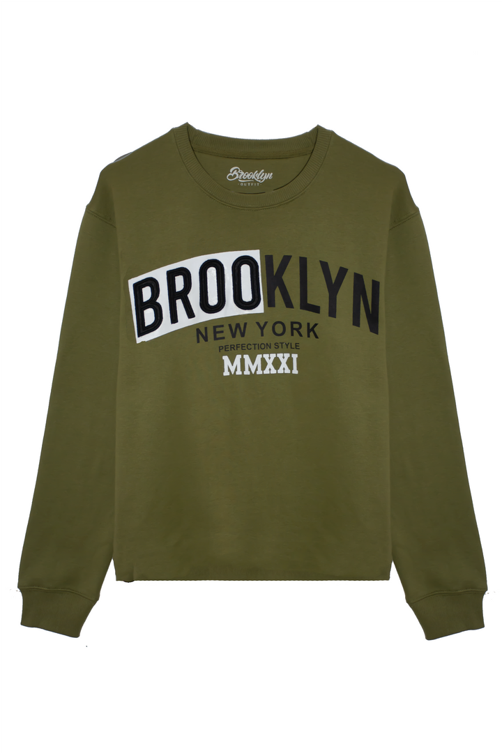 Brooklyn New York Olive Green Sweatshirt