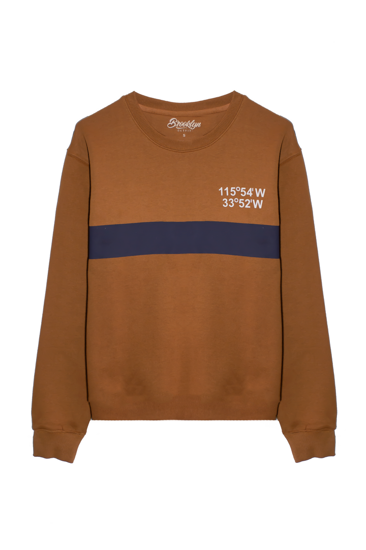 Coordinate Stripe Sweatshirt - Brown