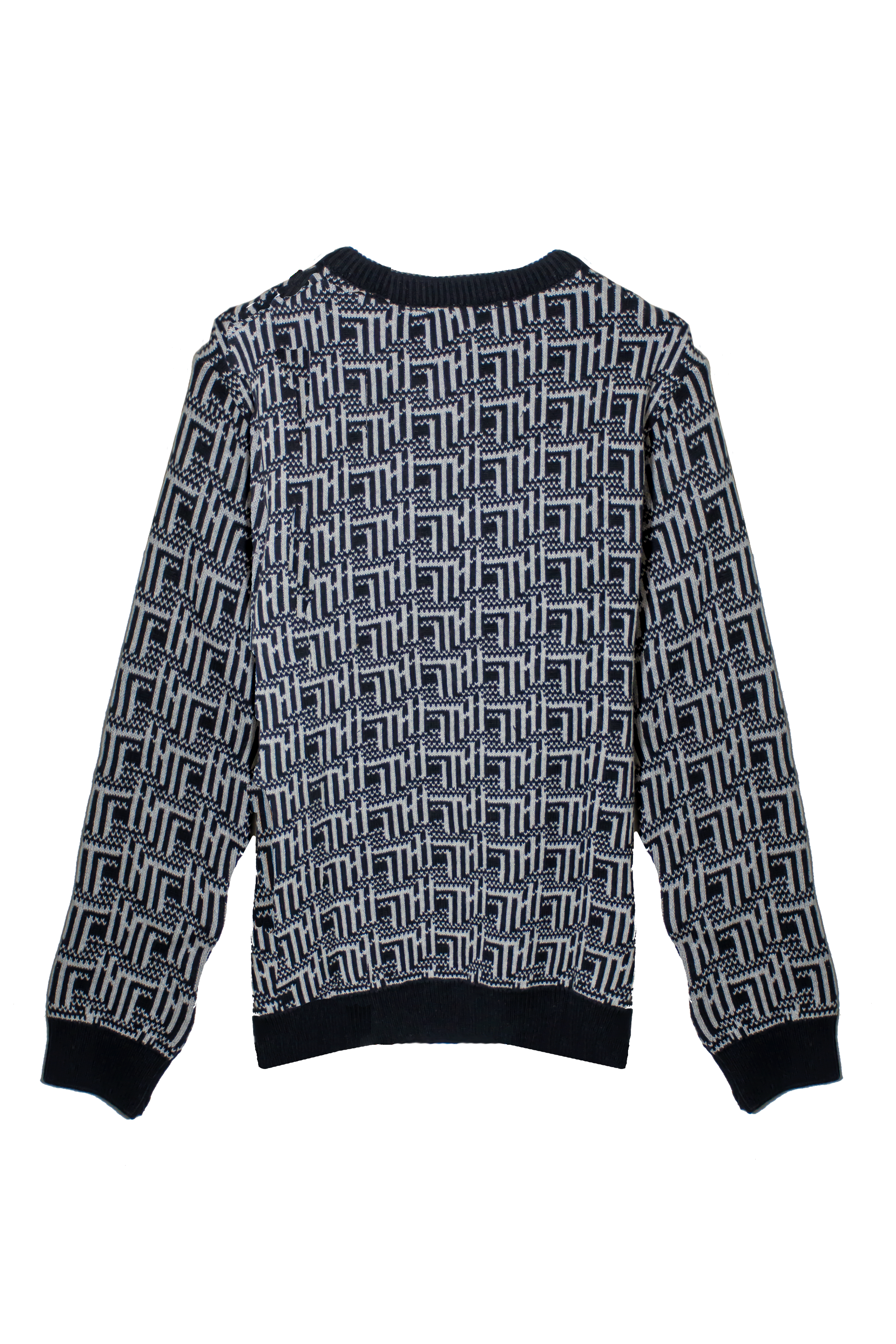 Black & White Geometric Pattern Sweater