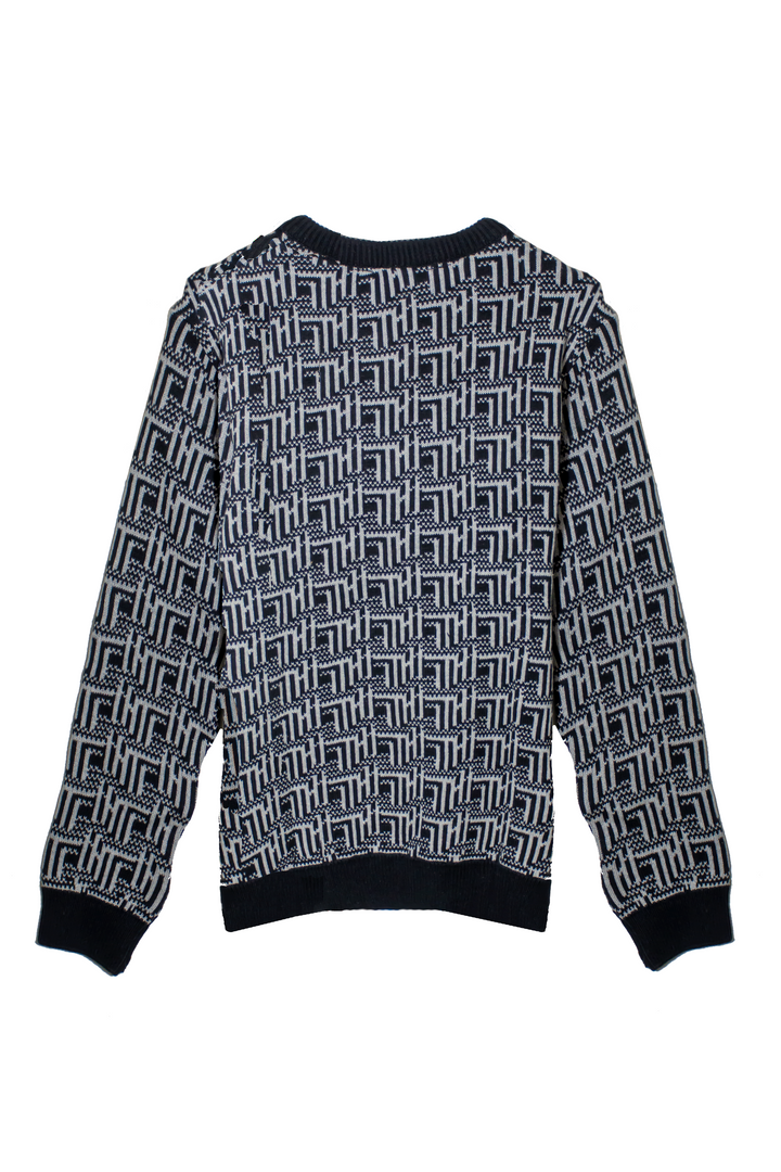 Black & White Geometric Pattern Sweater