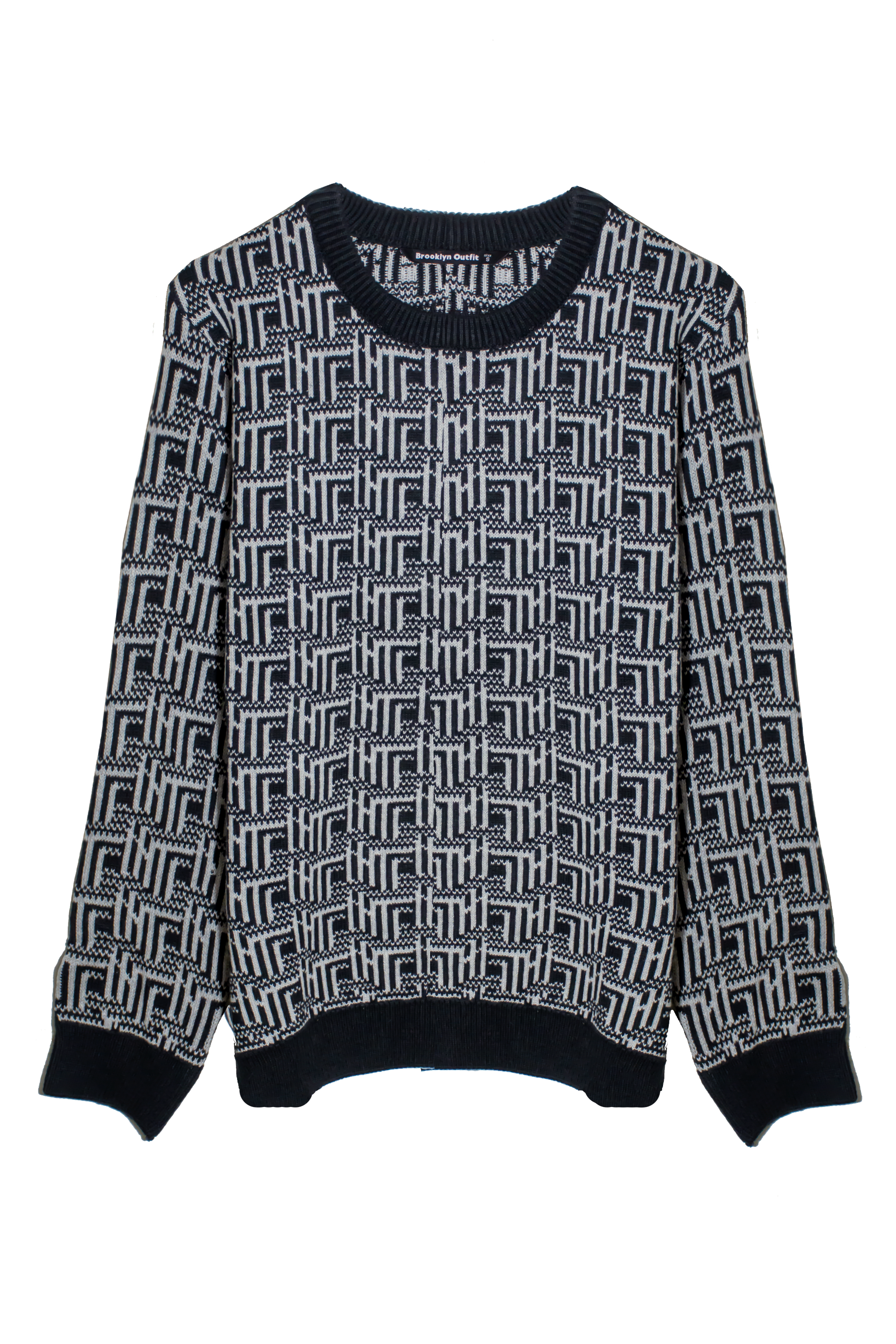 Black & White Geometric Pattern Sweater