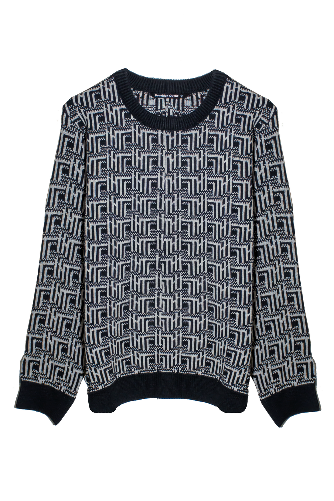 Black & White Geometric Pattern Sweater
