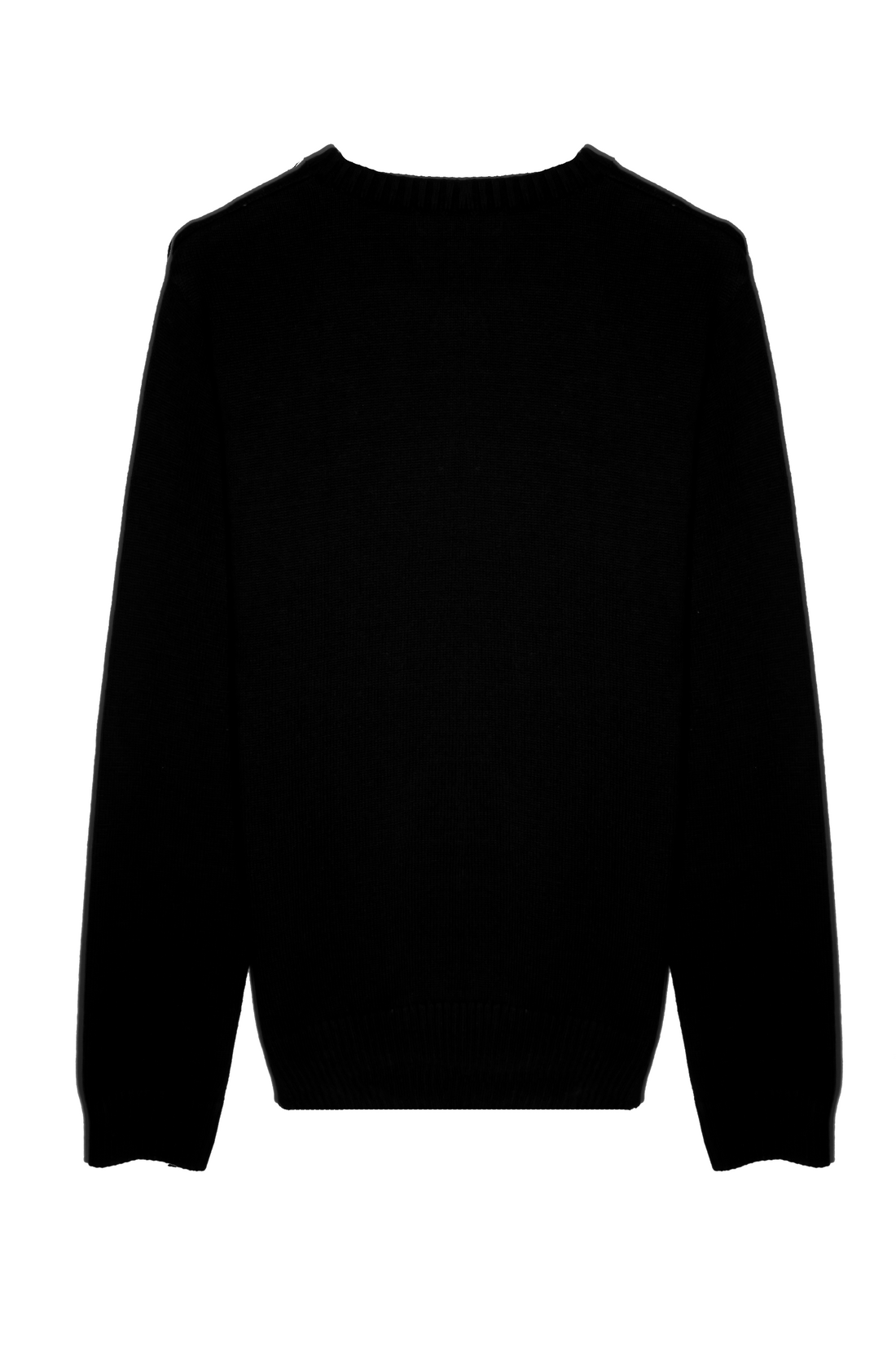 Black Crew Neck Sweatshirt with Embroidered Logo