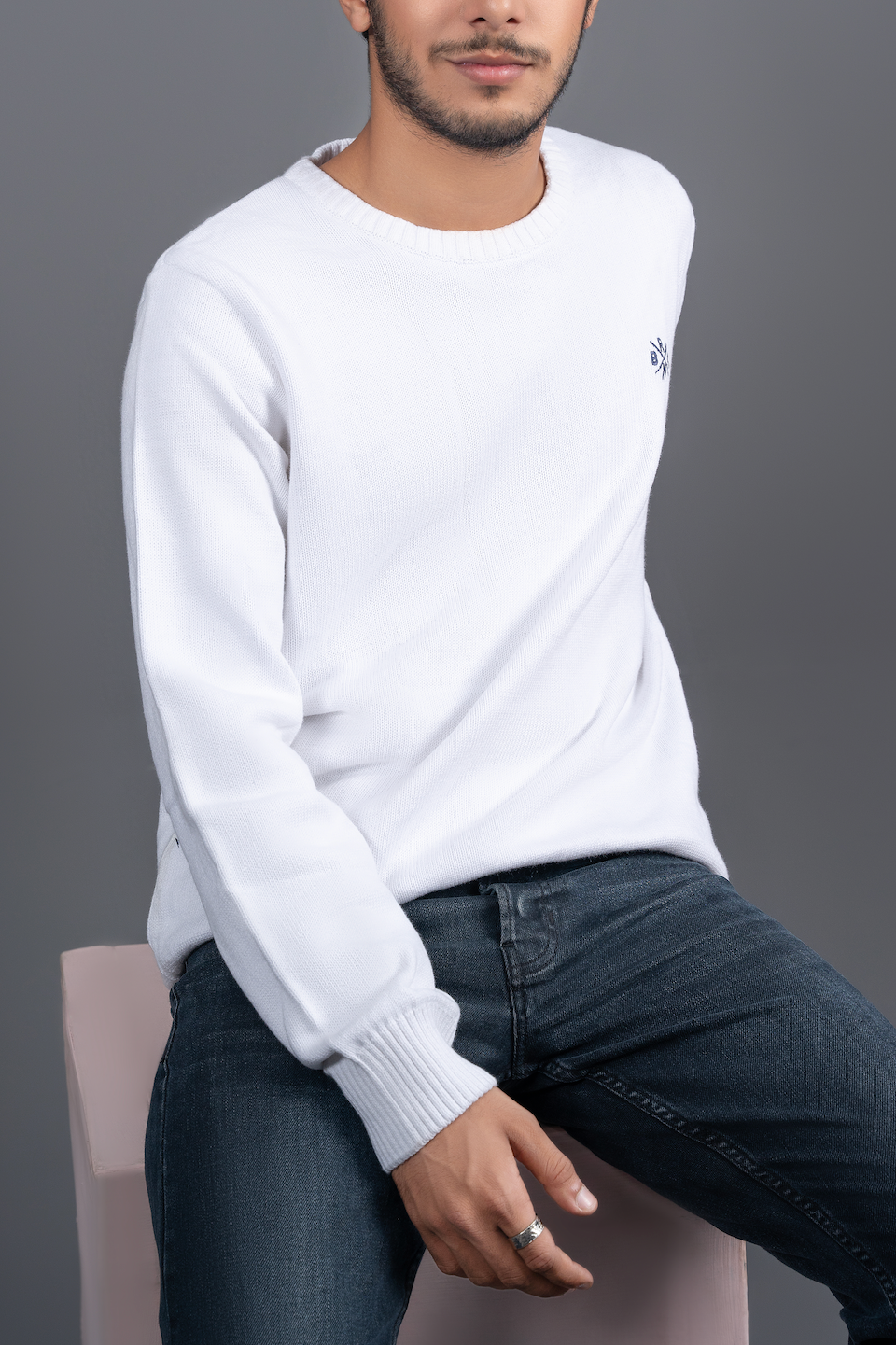 White Crew Neck Sweater