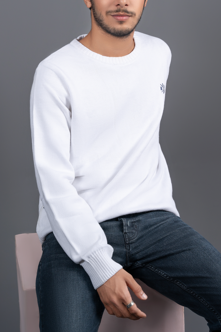 White Crew Neck Sweater