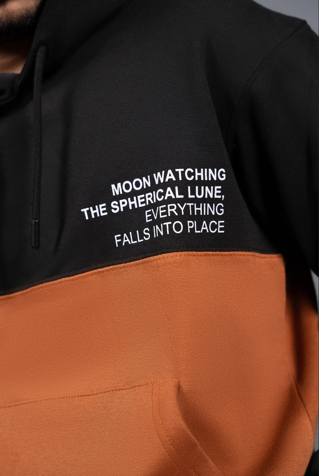 Black & Tan Color Block Hoodie