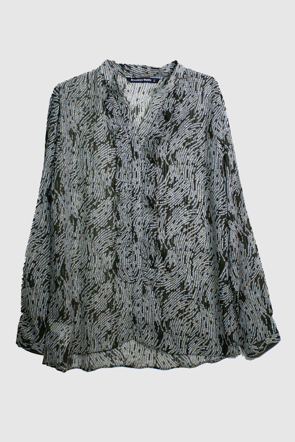 Women Printed Chiffon Top With Ruffles