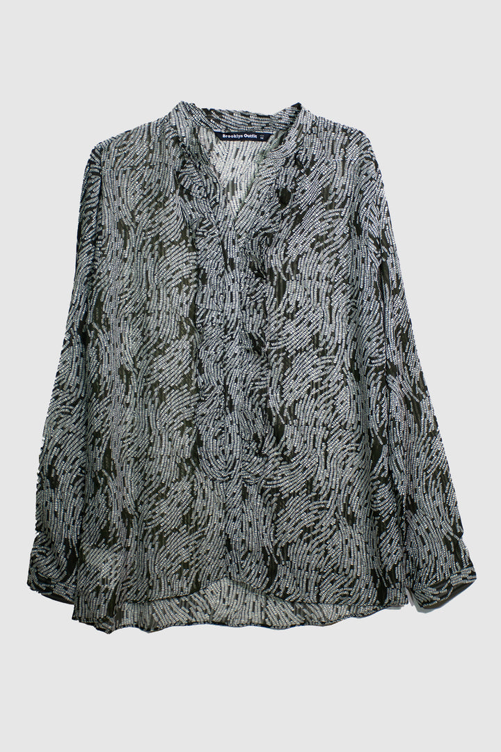 Women Printed Chiffon Top With Ruffles