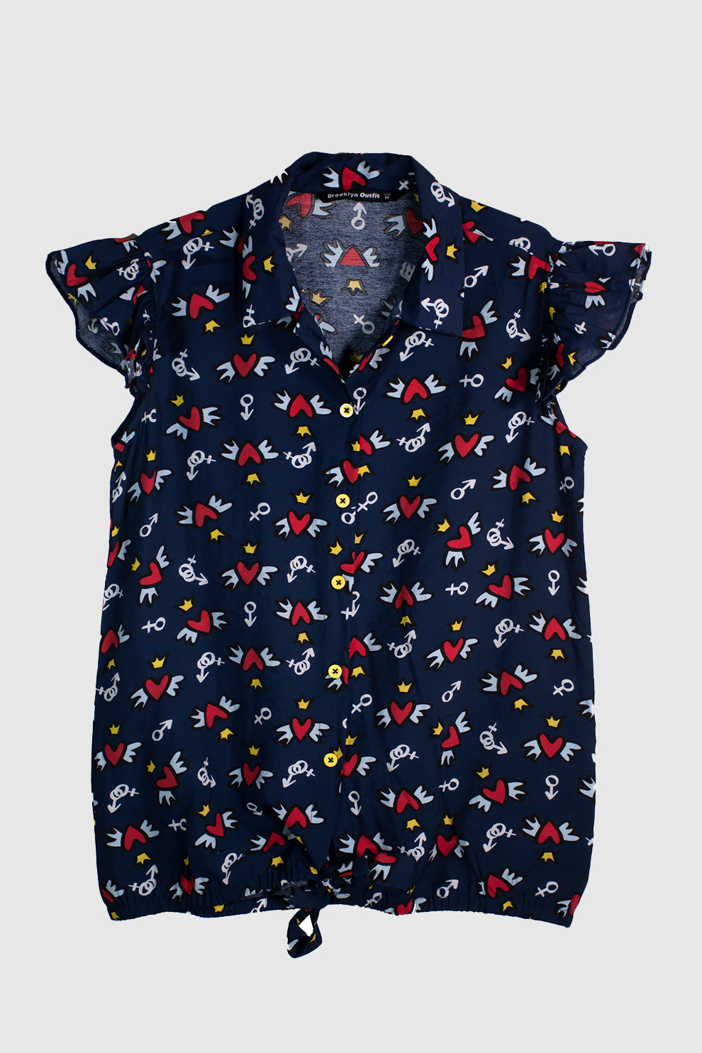 Women Printed Top With Tie Knot