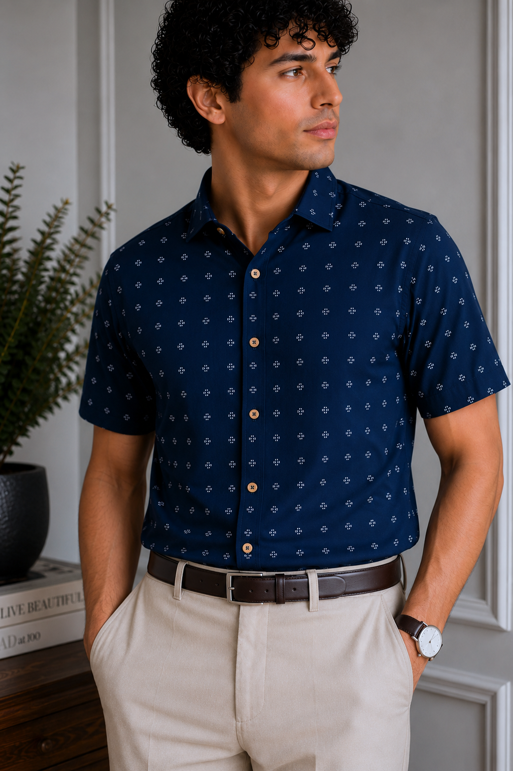 MEN DARK BLUE SHIRT