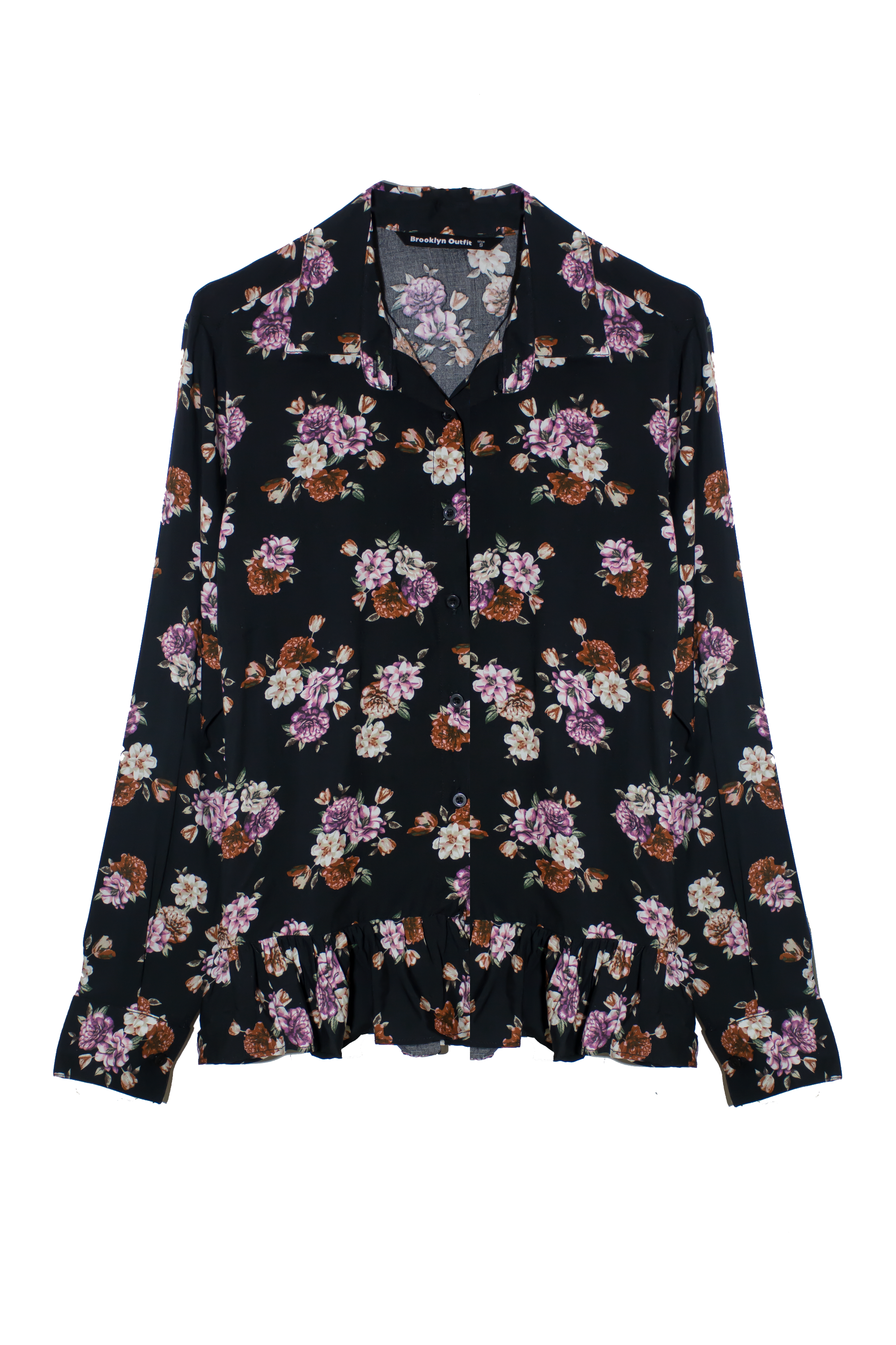 FLOWER BLACK PRINTED TOP/SHIRT