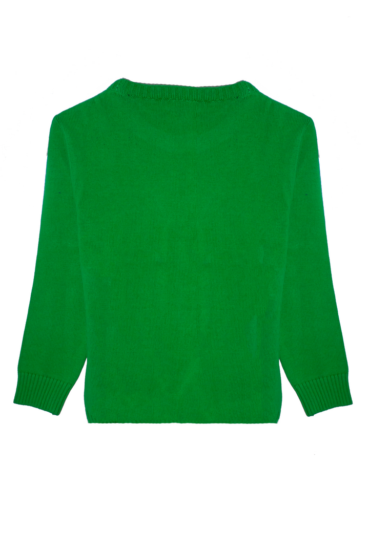 Boys Green Crew Neck Sweater
