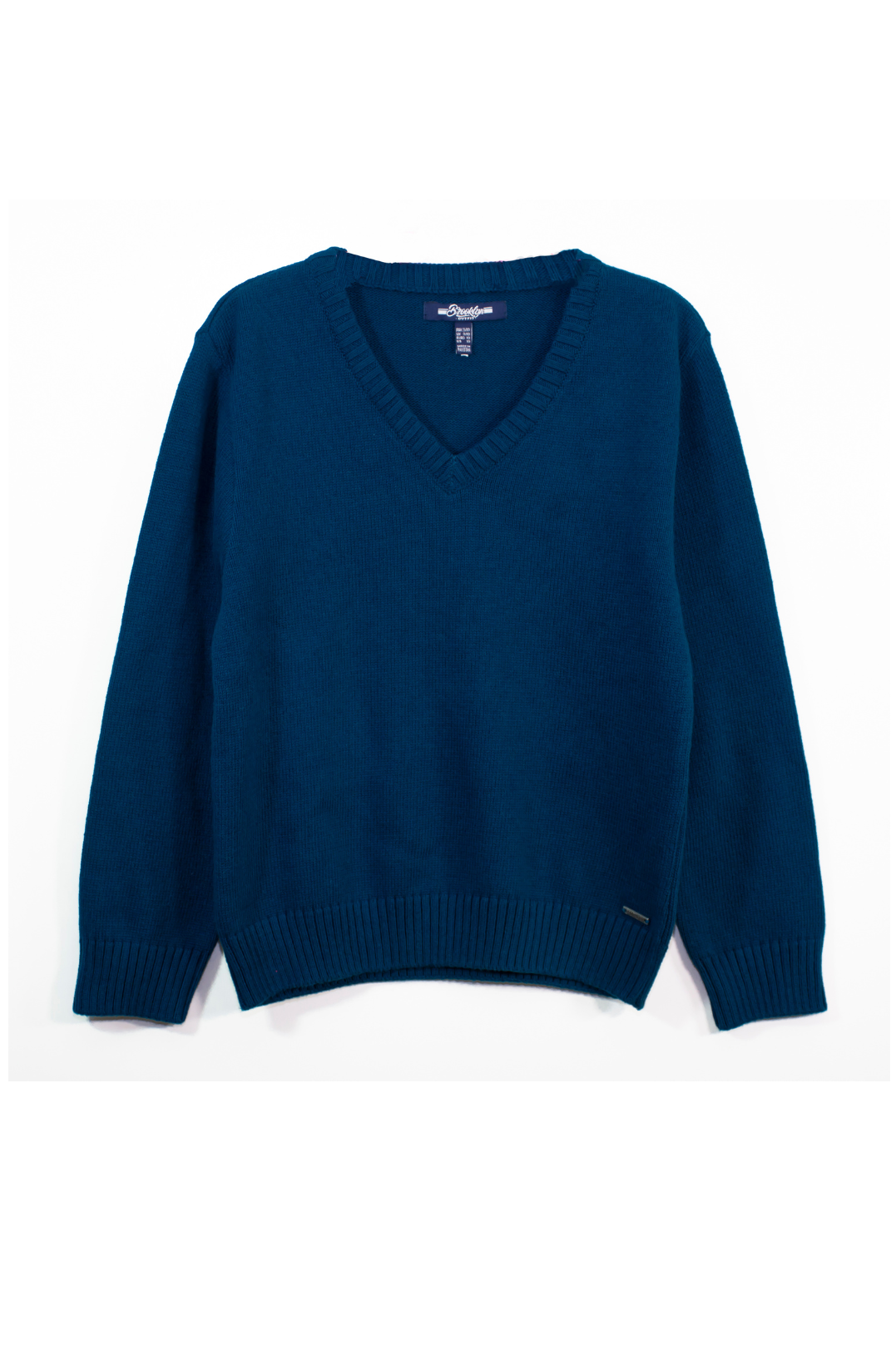 Classic V-Neck Sweater-Teal