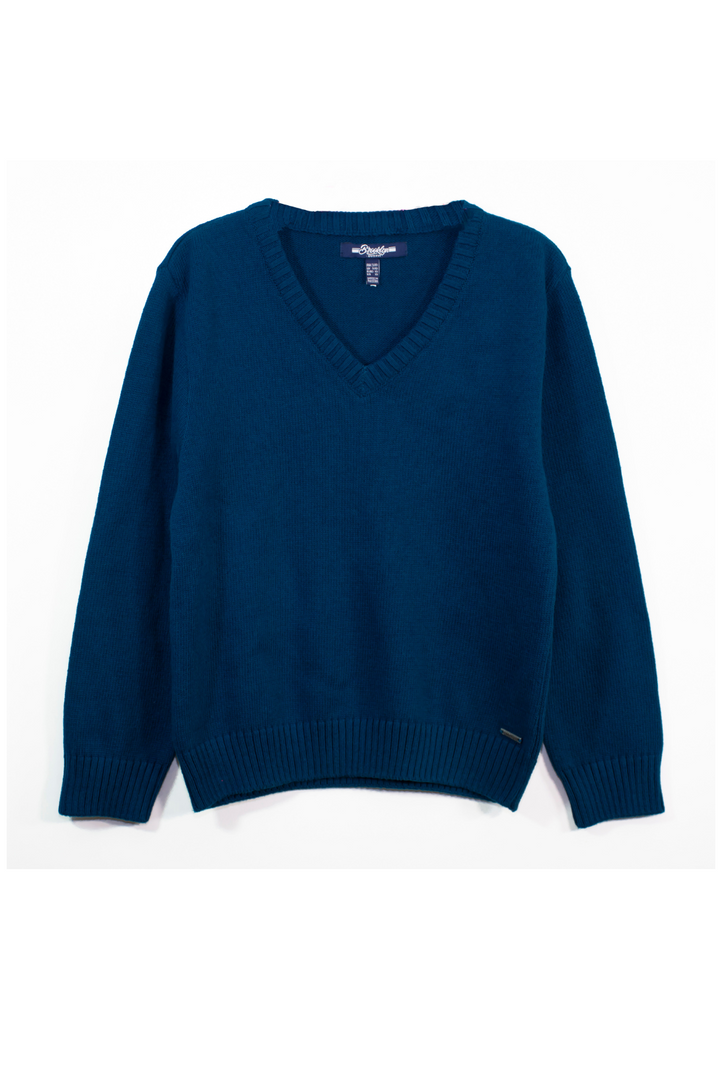 Classic V-Neck Sweater-Teal