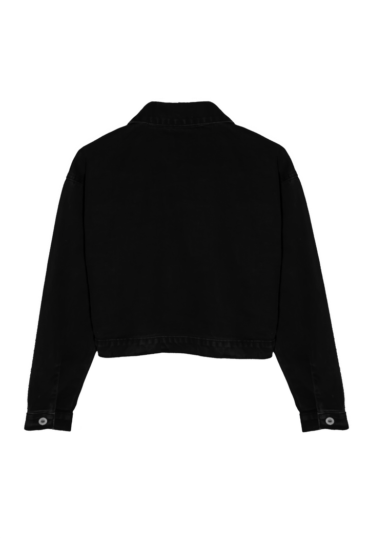 Black Cropped Denim Jacket